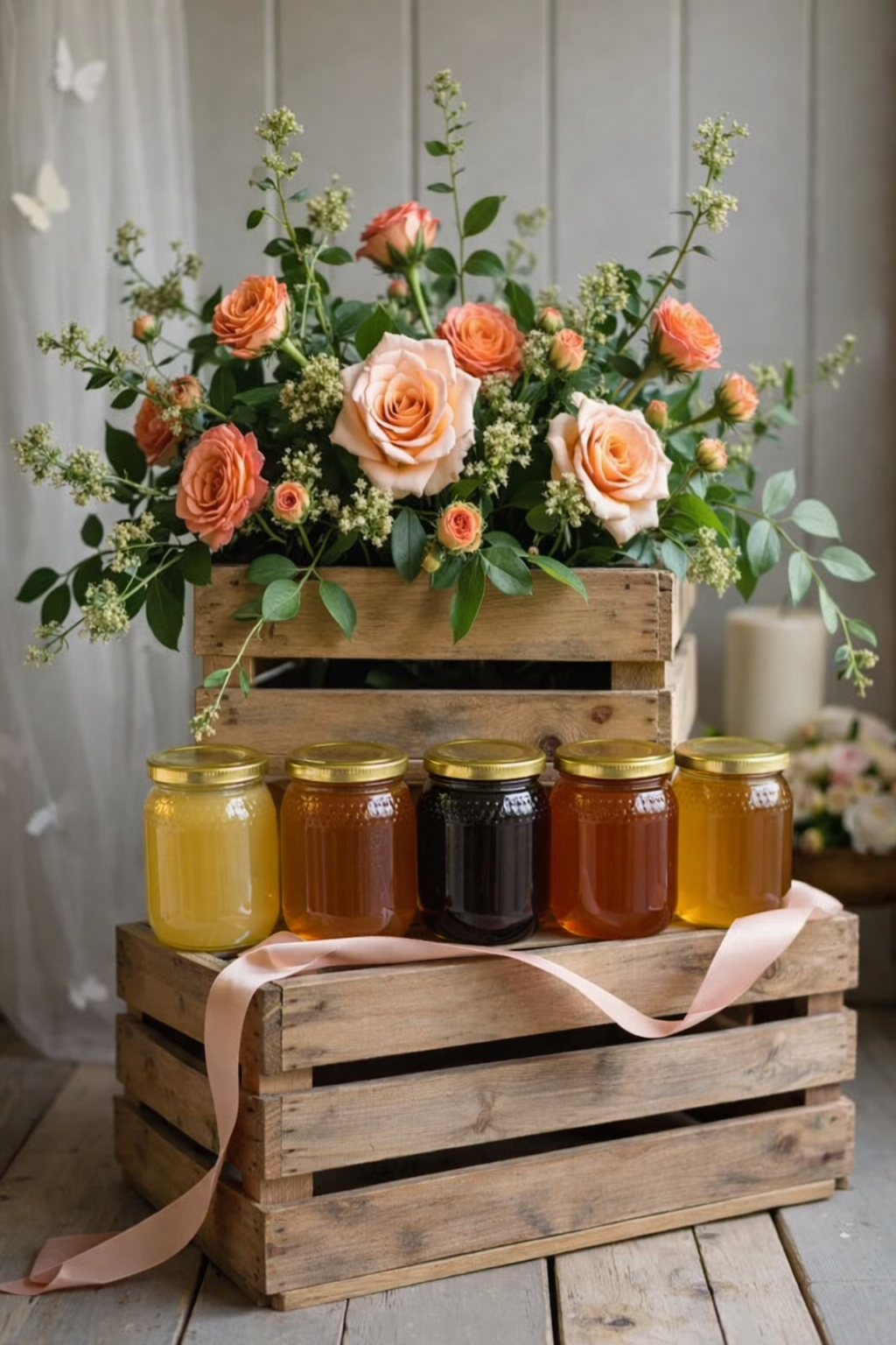 Decoración con tarros de miel 3