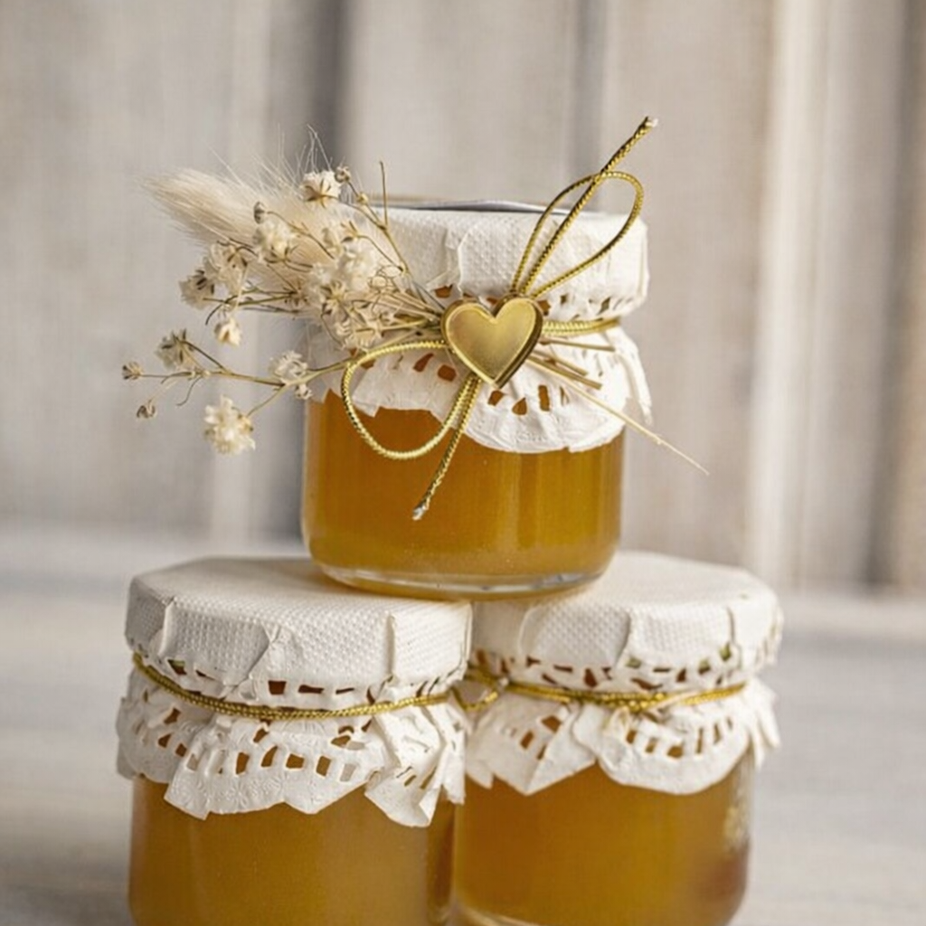Decoración con tarros de miel 17