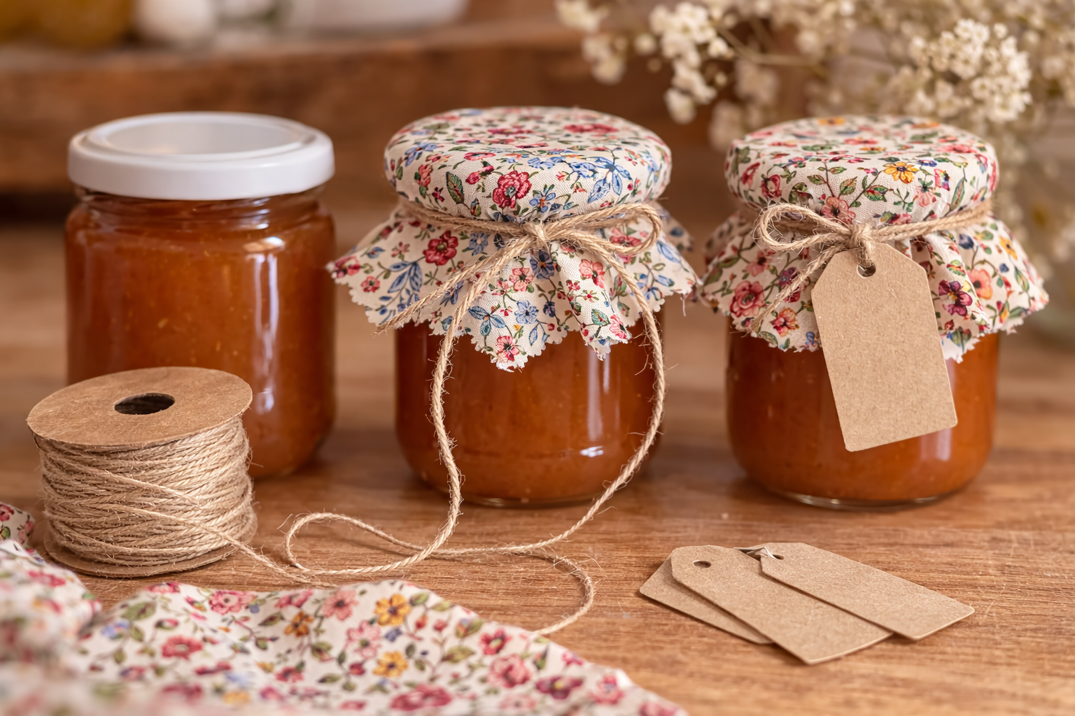 Decoración con tarros de miel 20