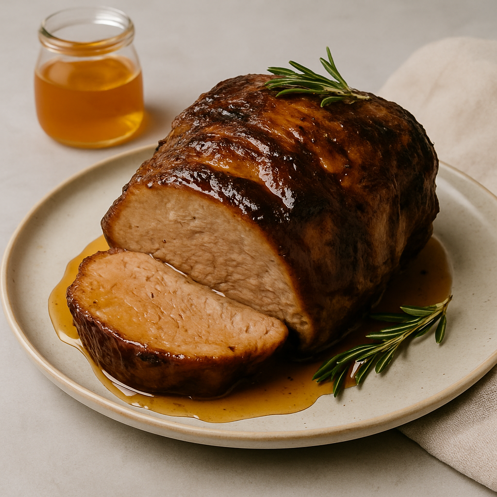 Carne al horno glaseada con miel de encina