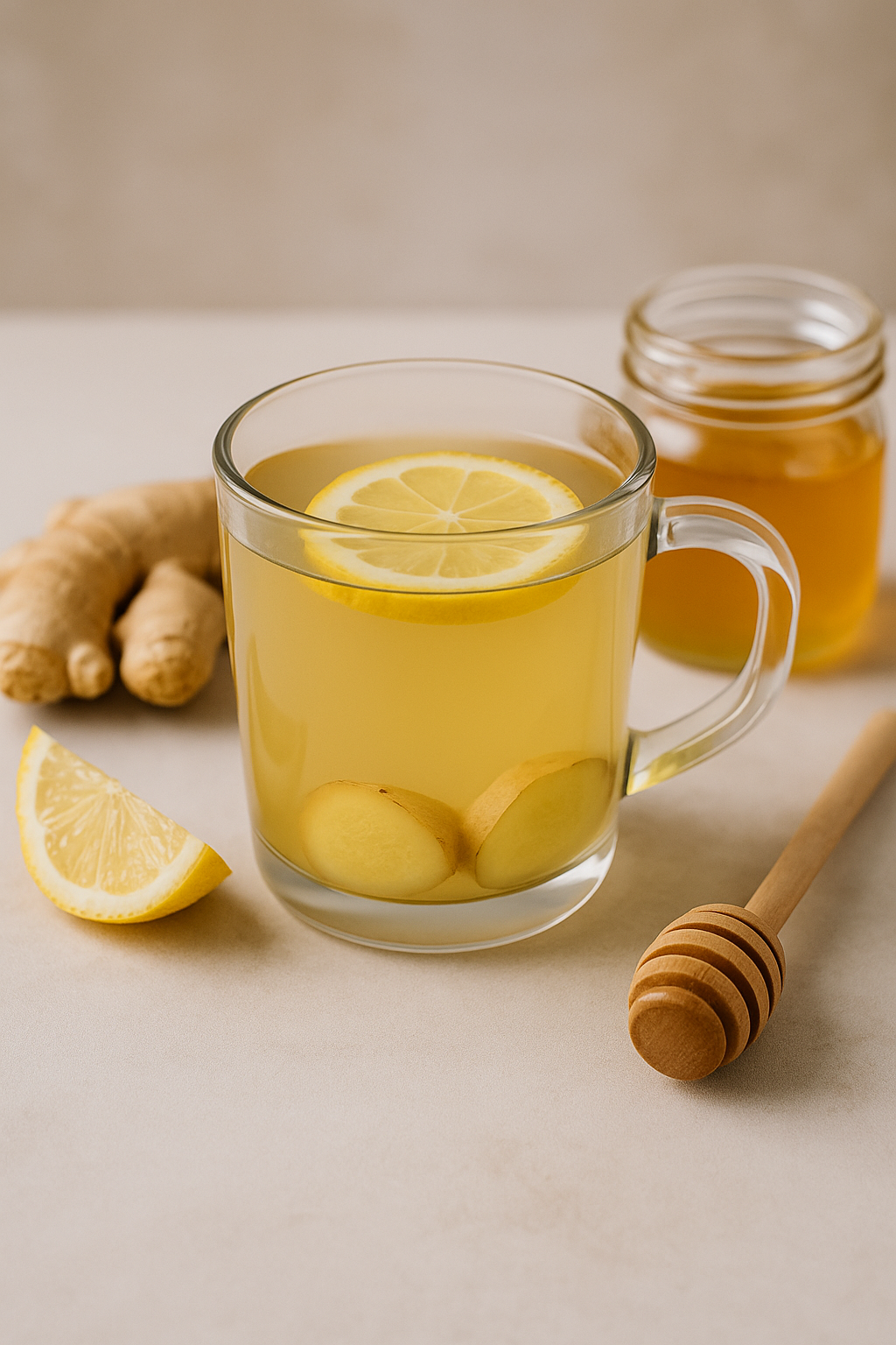 Infusión con miel, limón y jengibre