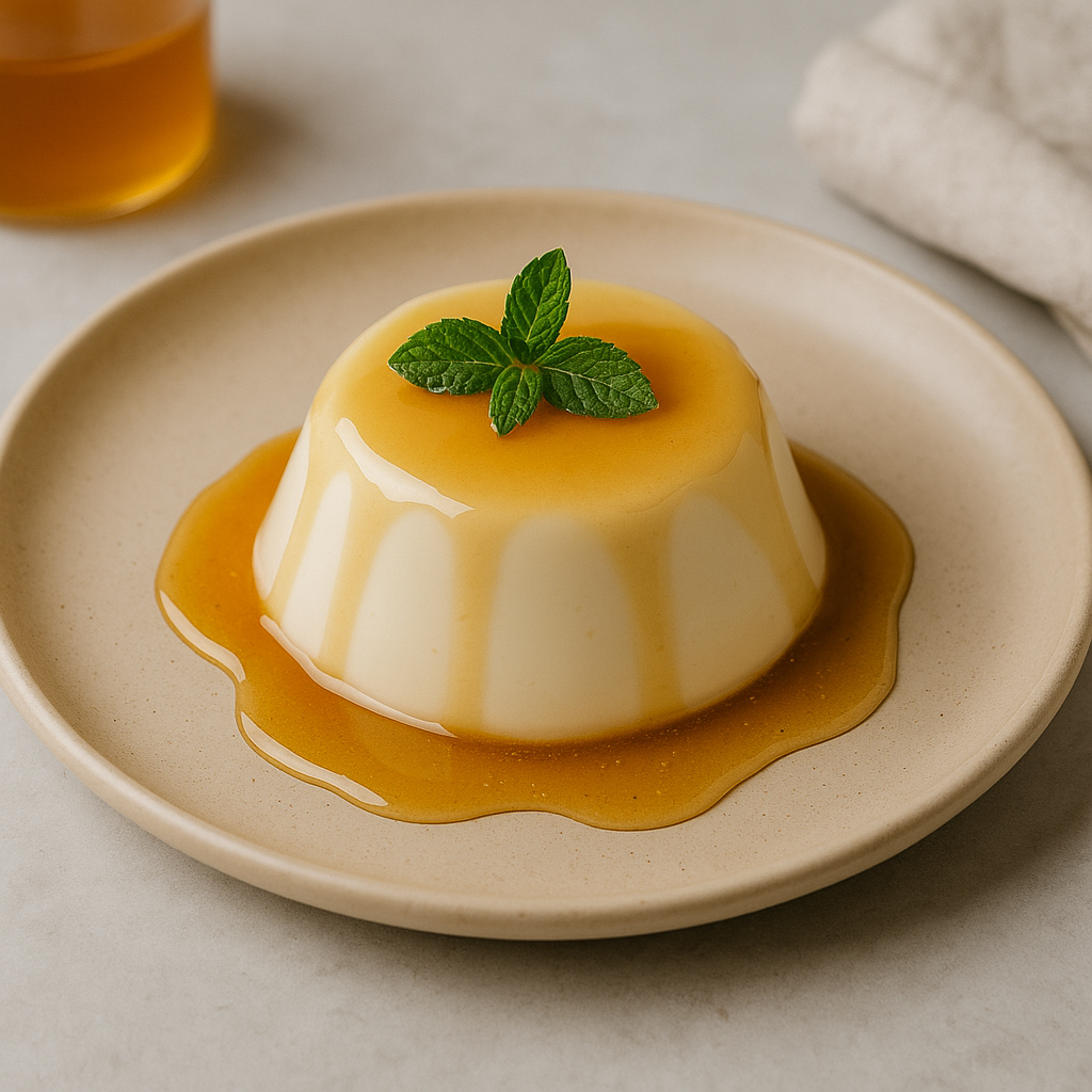 Panna cotta con miel de níspero