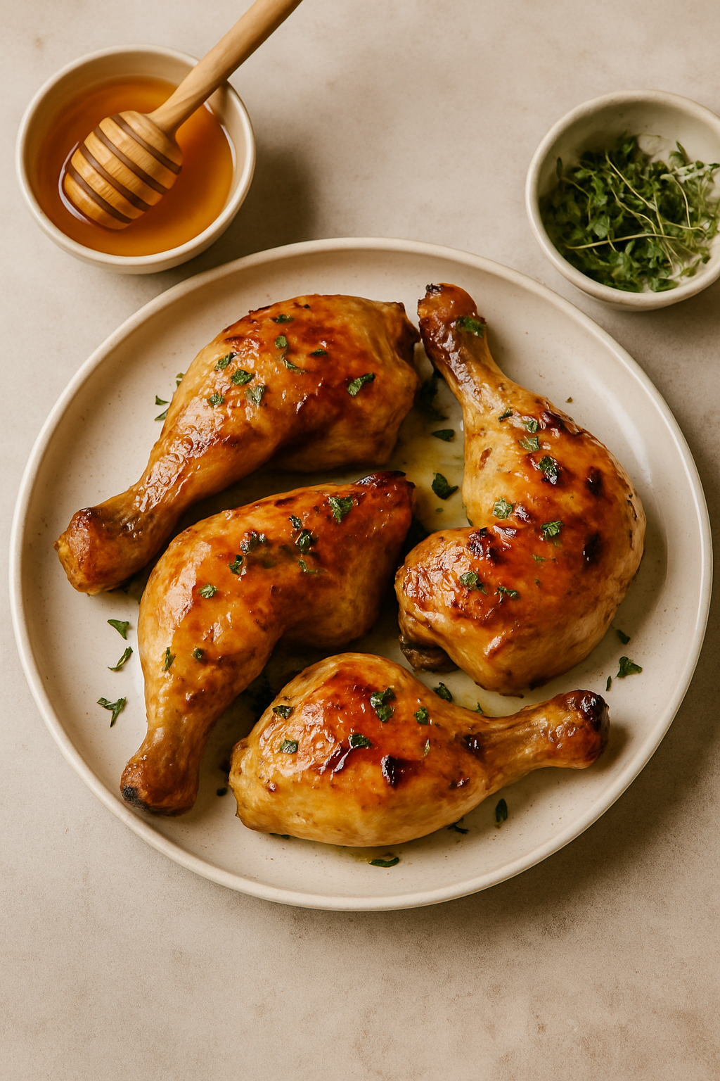 Pollo al horno con miel de azahar
