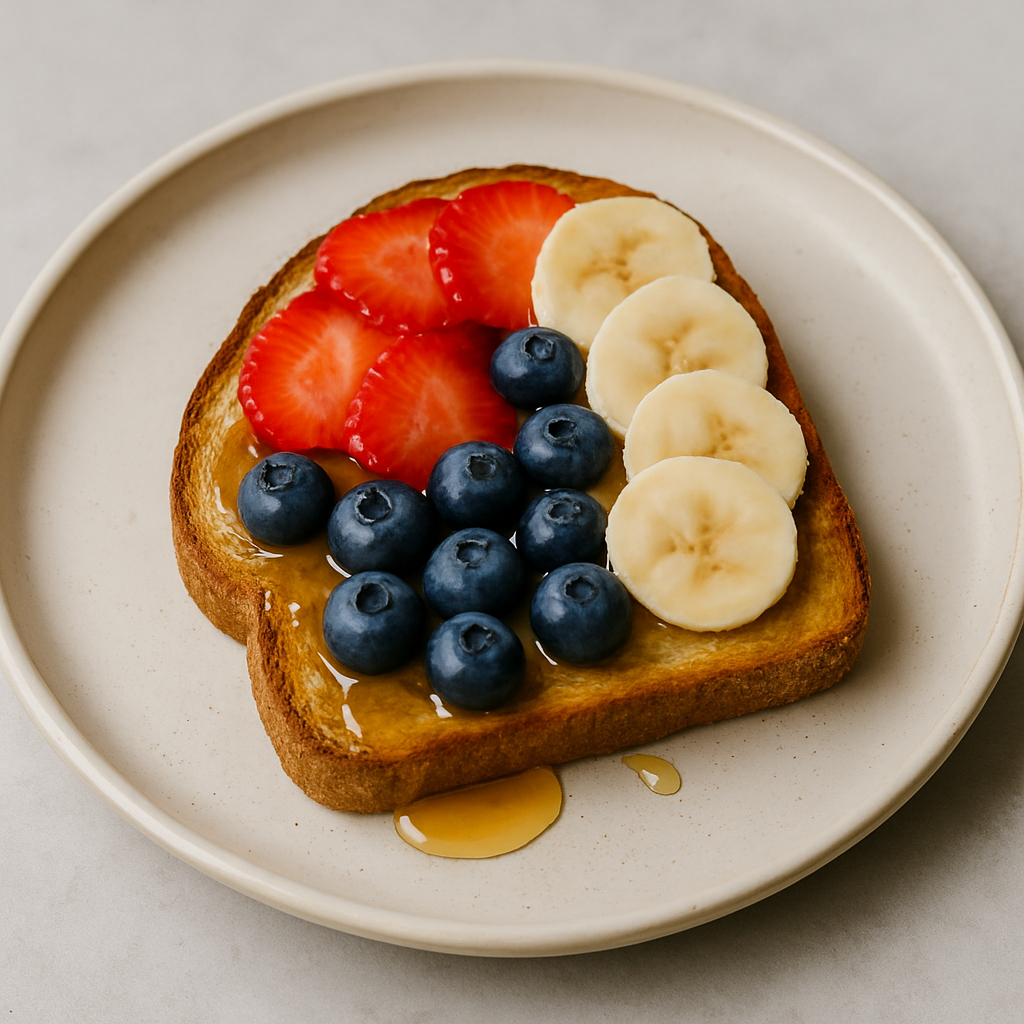 Tostadas con frutas y miel